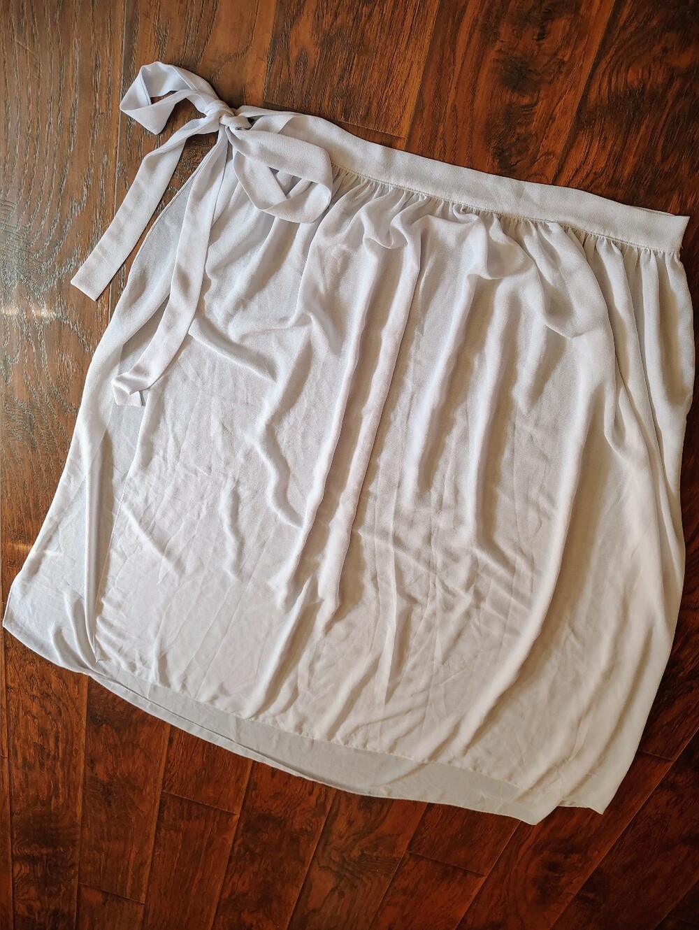 Classic White Midi Skirt with Side Tie